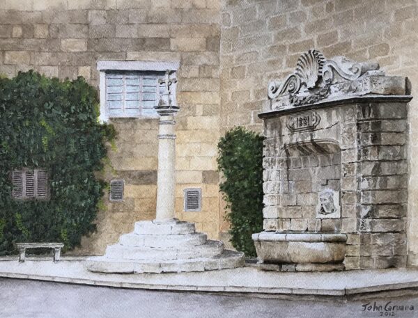 Fountain And Cross